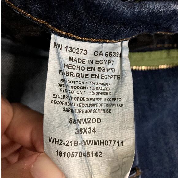 Wrangler Retro Slim Straight Jeans Mens 38X34 Blue Dark Wash Cowboy Western - Picture 7 of 13